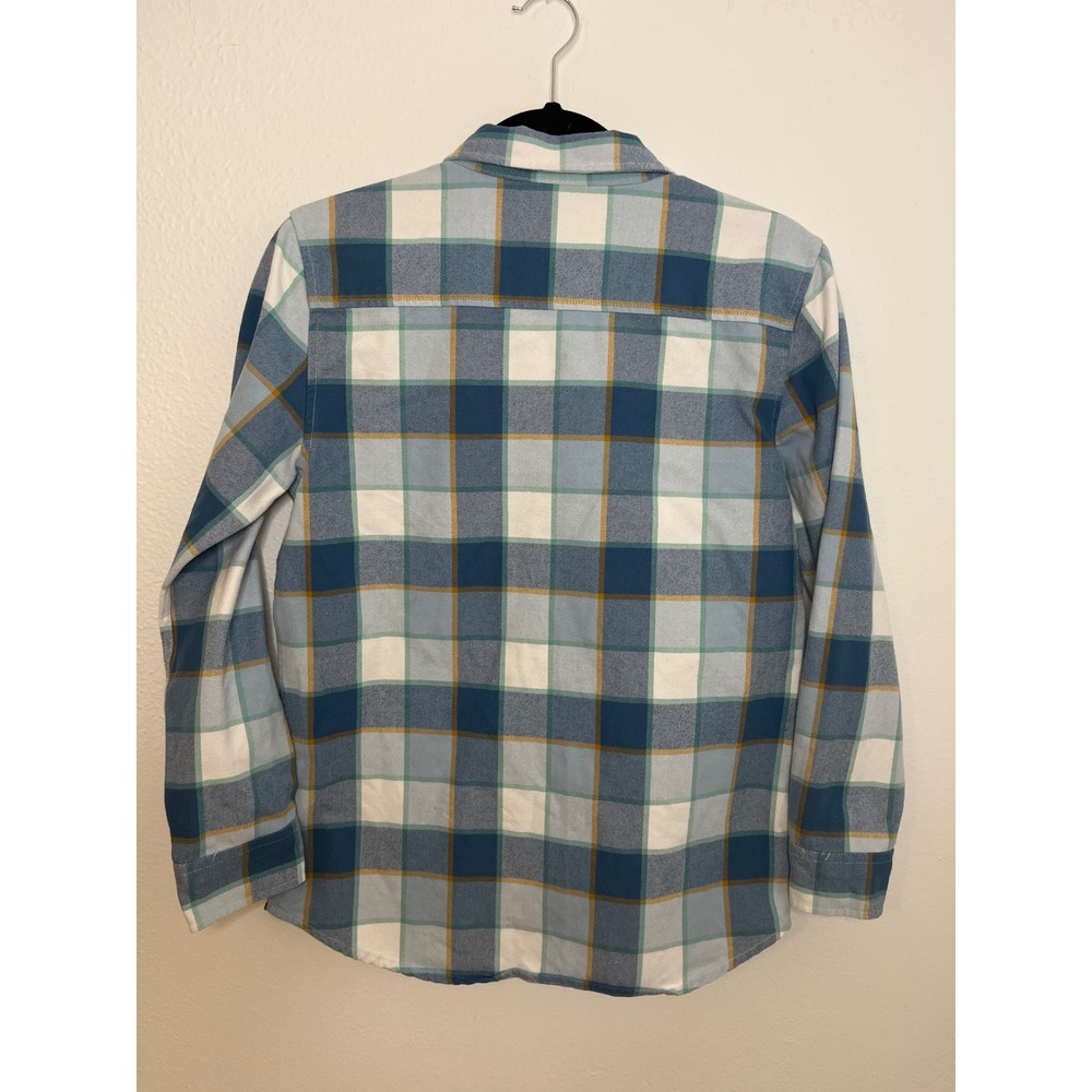 Kids ONeill Plaid Flannel Long Sleeve Button Up Shirt XL Blue Green White - Picture 3 of 4
